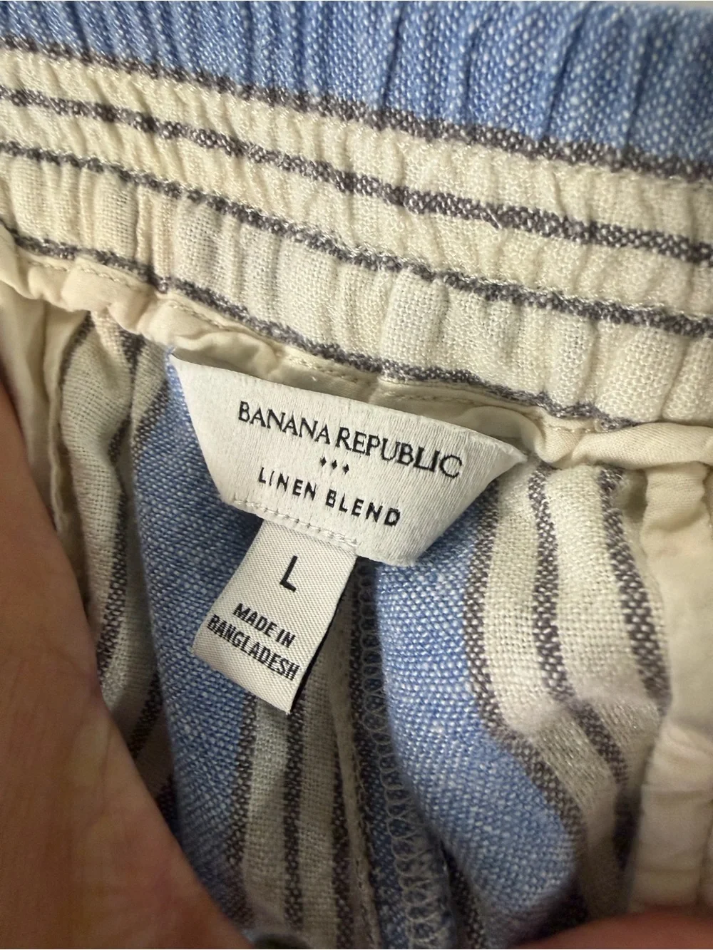 Banana Republic Striped Wide-Leg Cropped Linen Blend Pants women’s size large.